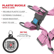 Eco-Friendly Recycled Cotton Dog Harness – Adjustable, Reflective & Hypoallergenic – Large (L) – Safe QR Code ID Tag for Pets